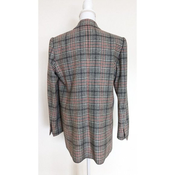 SANDRO Lauryn WOOL Boyfriend Plaid Blazer Size 40 (suit 10-14) - Picture 10 of 14